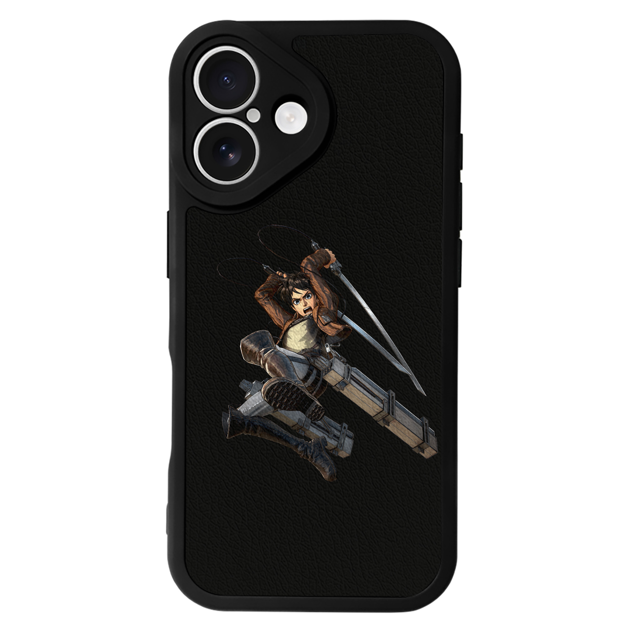 （画像用） 進撃の巨人 エレン･イェーガー Attack on Titan Eren Jäger 【iPhone 16シリーズ対応】シリコンスマホケース（レザー調） 材質：シリコン